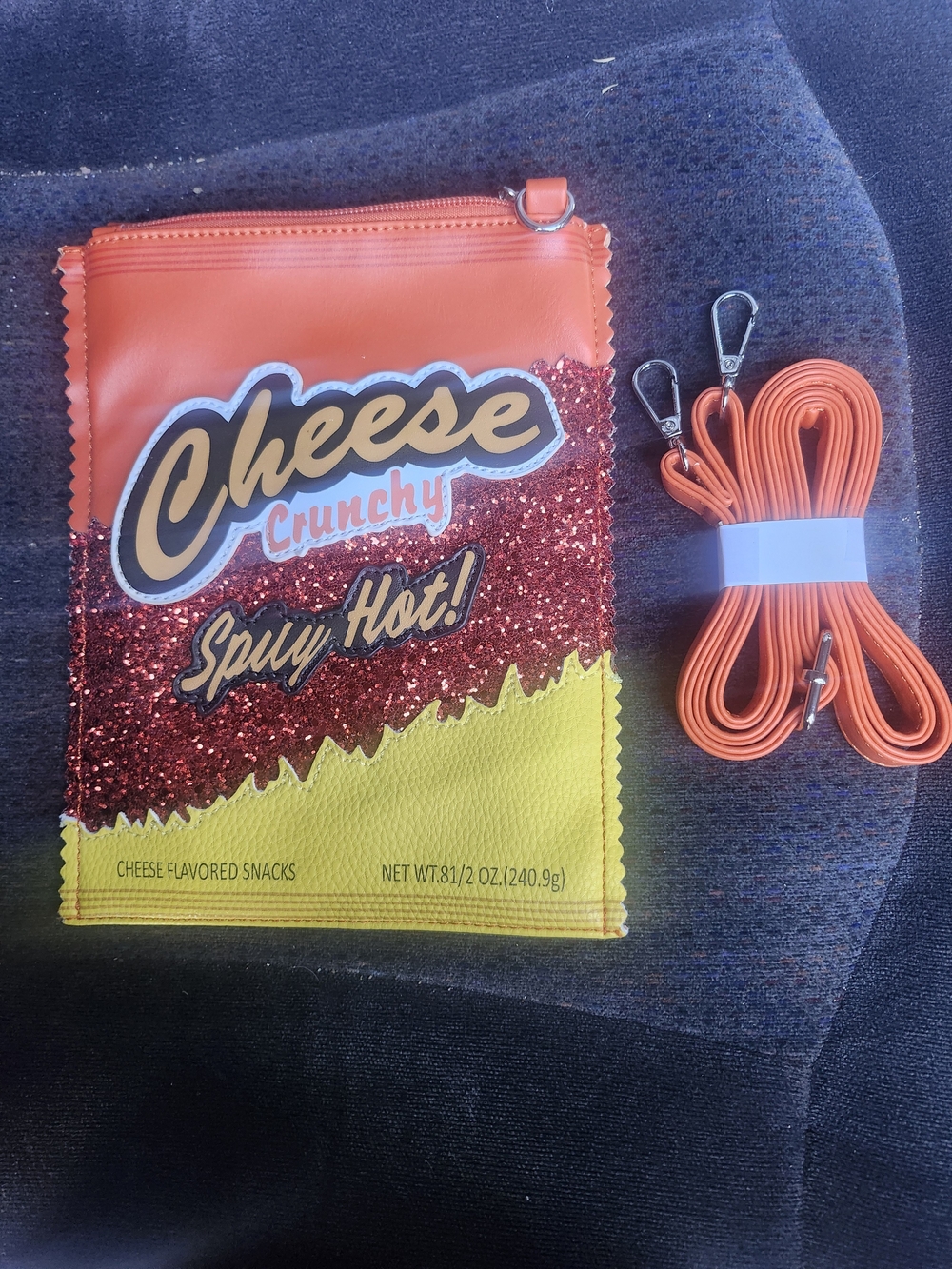 Cheese Crunchy Spicy Hot Crossbody Bag - Orange